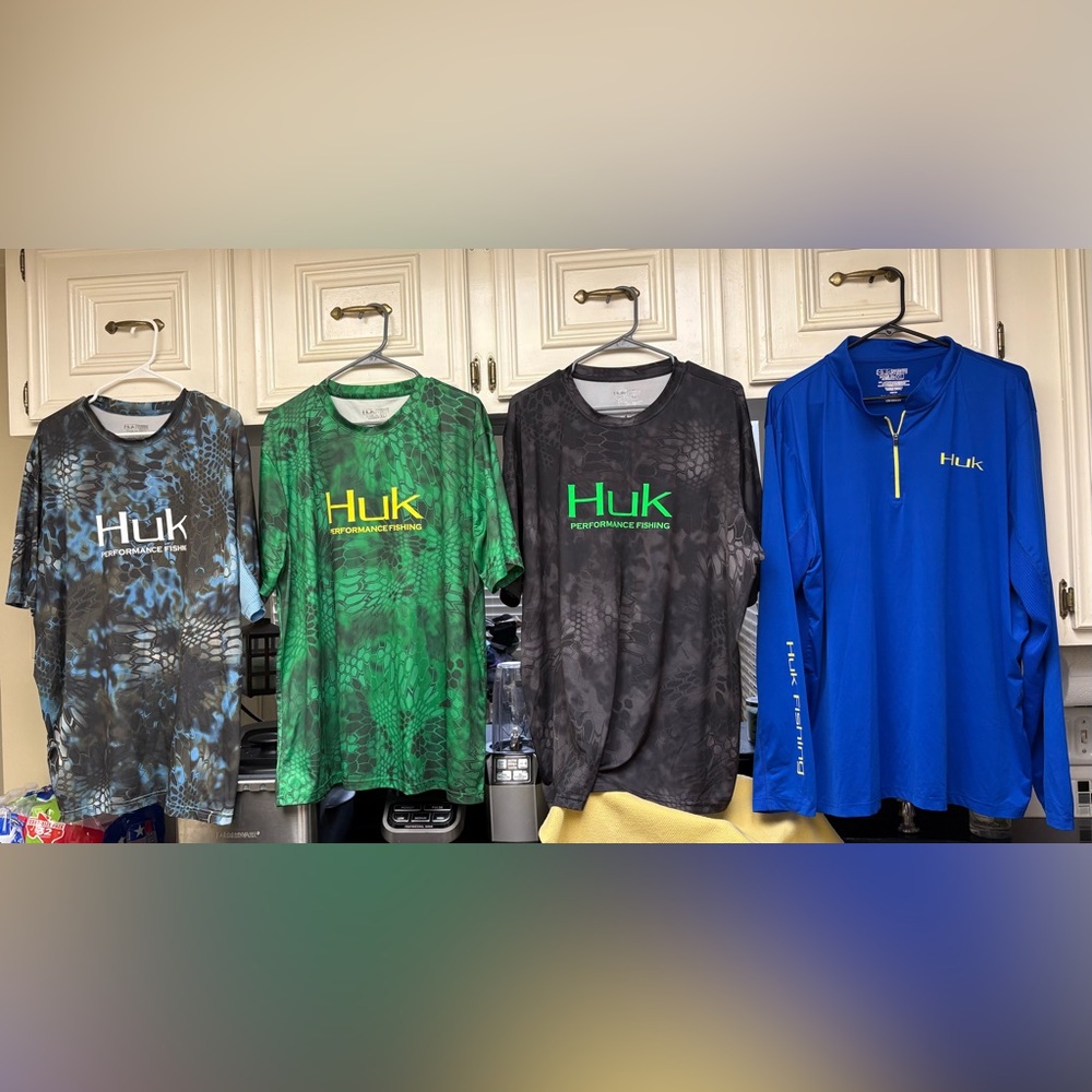 Bundle HUK men’s XL dry wick fishing shirts